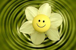 Fleur en forme de smiley souriant