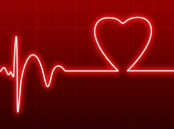 Une courbe d'électrocardiogramme en forme de coeur