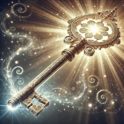 Clé entourée de lumière