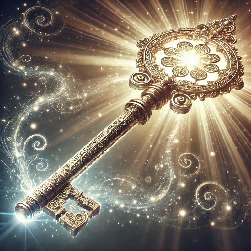 Clé entourée de lumière