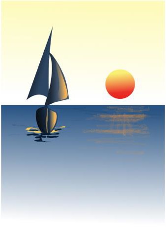 bateau et coucher de soleil