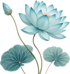Fleur de lotus vert émeraude