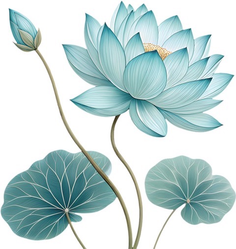 Fleur de lotus vert émeraude