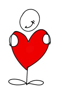 bonhomme tenant un coeur