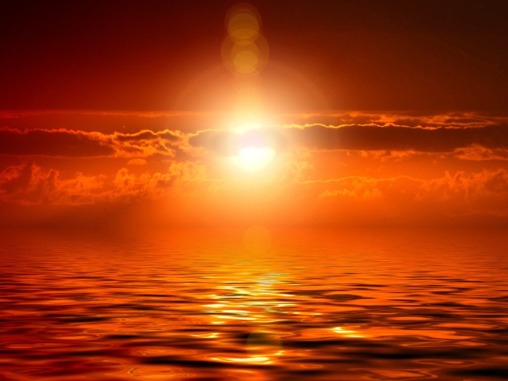 Le soleil couchant - la lumière symbolisant l'image de Dieu