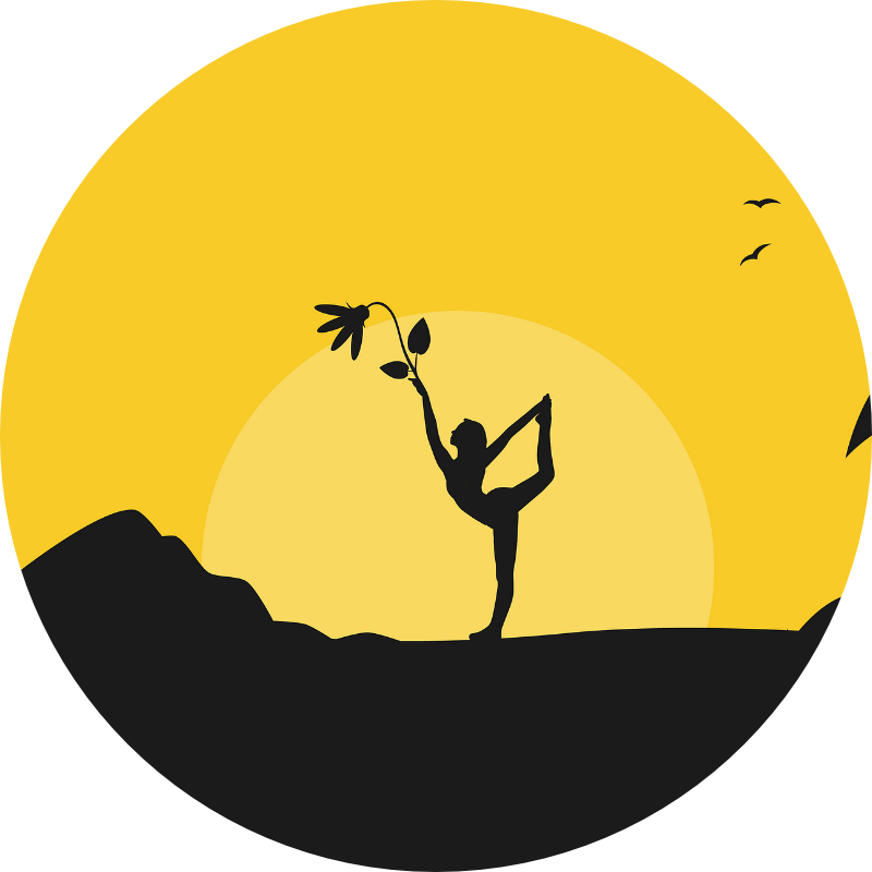 silhouette dansante au couché de soleil