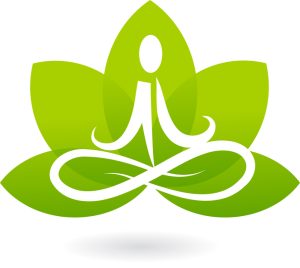 Picto yogi avec lotus vert