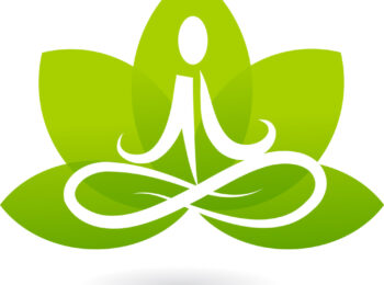 Picto yogi avec lotus vert
