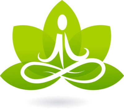 Picto yogi avec lotus vert